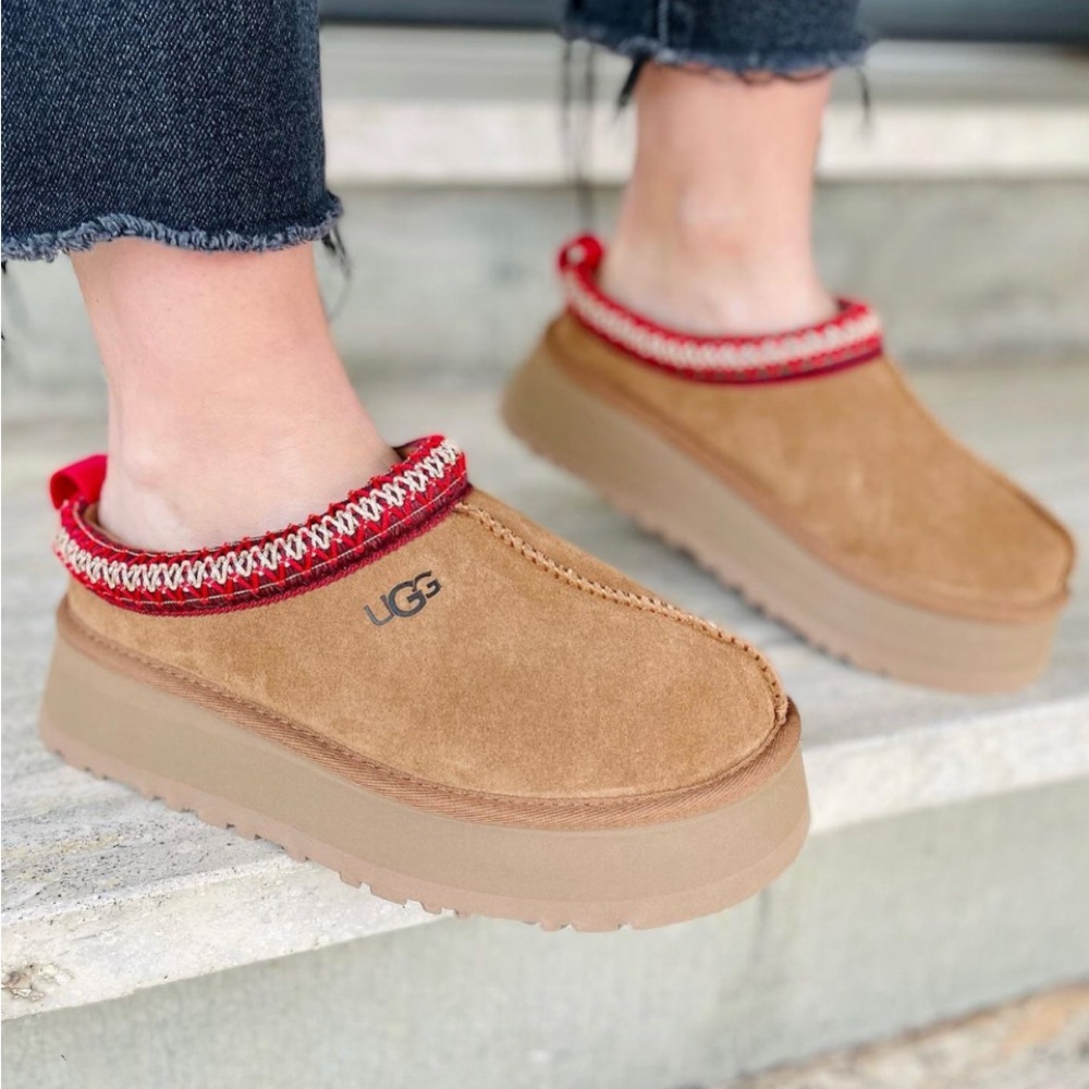 UGG Womens Tazz Mule Slippers platform Chestnut Color New With Box W/1122553-CHE